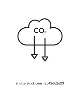 Icono de dióxido de carbono bajo aislado sobre fondo blanco
