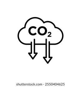 Ícone de dióxido de carbono baixo logotipo linear isolado