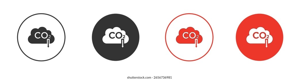 Low carbon dioxide icon for logo, vector sign symbol for design