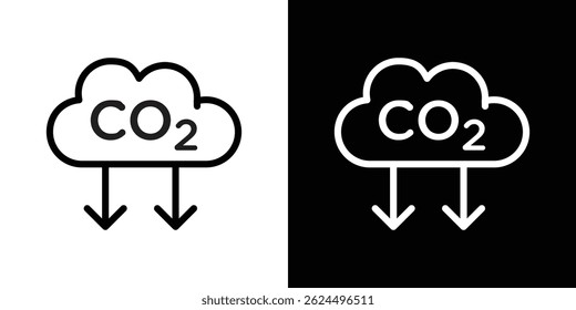 Ícone de dióxido de carbono baixo. Vetor de tipo de logotipo definido