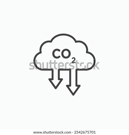 Low carbon dioxide icon set in black color
