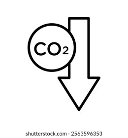 Low carbon dioxide icon Simple thin line flat symbol