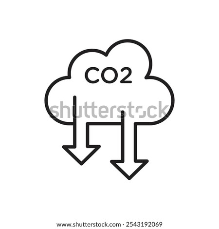 Low carbon dioxide icon. thin stroke and solid.