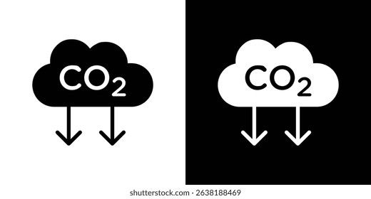 Low carbon dioxide icon Vector in flat style. Collection silhouettes