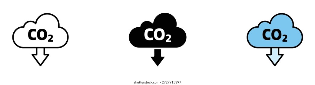Vector de icono de dióxido de carbono bajo. símbolo de esfuerzo de sostenibilidad ambiental. Ilustración vectorial.