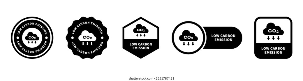 Low Carbon Emission - sinais vetoriais para o rótulo de informação.
