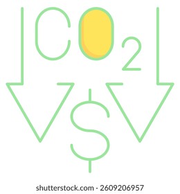 Low Carbon icon in Flat style.