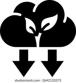 Low Carbon Icon Glyph Vector Illustration