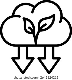 Low Carbon Icon Outline Vector Illustration