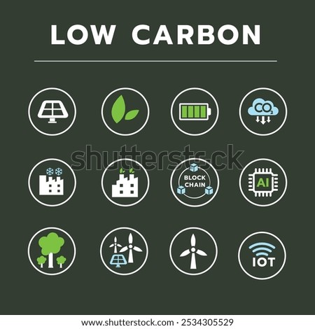 The low carbon icon is part of efforts to reduce environmental impact and promote the sustainable use of the world's resources in the long term