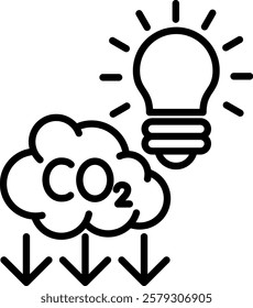 Low Carbon Solutions line icon single with high quality