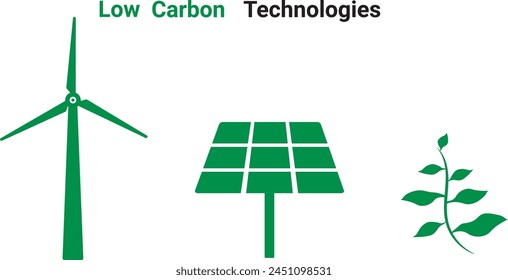 Low carbon technologies vector illustration