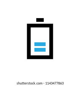 Low charge battery vector icon. Pictogram from set Smartphone Essentials. Isolated on white background