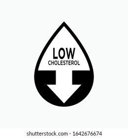 Low Cholesterol Icon. Healthy Indicators, Health Parameter Symbol. Applied for Design, Presentation, Website or Apps Elements - Vector.