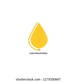 Ikone mit niedrigem Cholesterinspiegel. Vektorgrafik-Logo-Design.