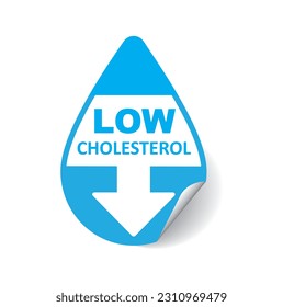 Low cholesterol icon, vector, sticker, label.
