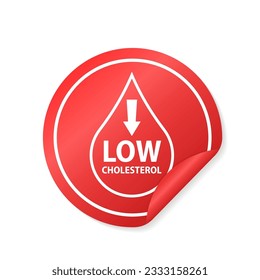 Low cholesterol icon, vector, sticker, label. Symptoms of Metabolic Syndrome. Low HDL Cholesterol. heart care cardiology sign. outline style. Vector illustration