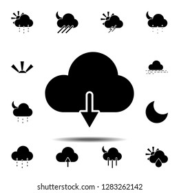 Low clouds icon. Simple glyph vector of weather set for UI and UX, website or mobile application
