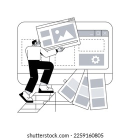 Low code development abstract concept vector illustration. Online development platform, LCDP easy coding, low code integration, application software, graphical user interfaces abstract metaphor.