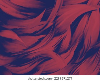 Bajo contraste rojo y azul oscuro trazo de pincel abstracto texturado fondo vectorial de grungo aislado en plantilla horizontal