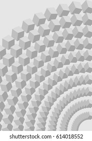 Low contrasting gray abstract background with 3d cubes, optical art illusion, vector EPS 10