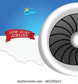 low cost airline icon illustration in colorful
