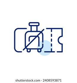 Low cost airline ticket without luggage. Pixel perfect icon