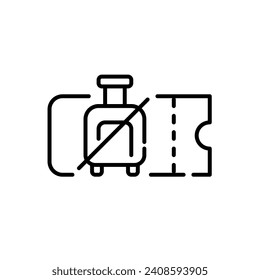 Low cost airline ticket without luggage. Pixel perfect, editable stroke