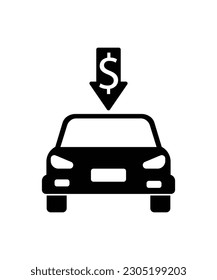 icono de coche de bajo coste, mejor icono plano vector.