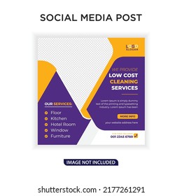 Low cost cleaning services ads banner post