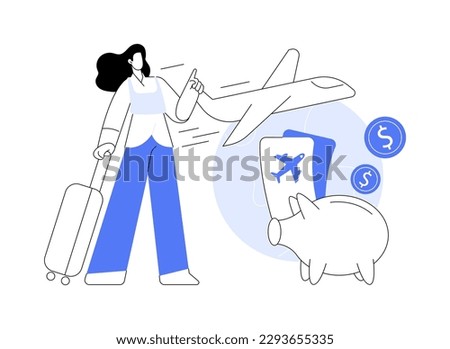 Low cost flights abstract concept vector illustration. Cheap tickets, airline flash sale, vacation planning, airport timetable, buy ticket online, domestic, international flight abstract metaphor.