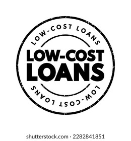 Low Cost Loans text stamp, concept background