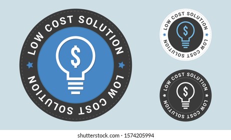 Low Cost Solution Stamp Vector Illustration. Vector Certificate Icon. Vector Combination For Certificate In Flat Style.