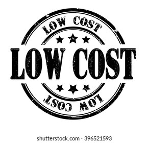 low cost stamp on a white, vector illustration