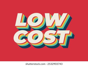Bajo costo. Diseño de efectos de texto en estilo 3D para anuncios promocionales