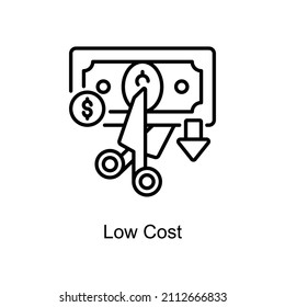 Low Cost vector Outline icon for web isolated on white background EPS 10 file