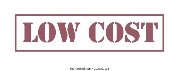LOW COST-Vektorstempel. Weiß einzeln