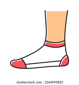low cut sock color icon vector. low cut sock sign. isolated symbol illustration