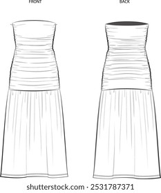 A Low Cut Tube Flowy Dress