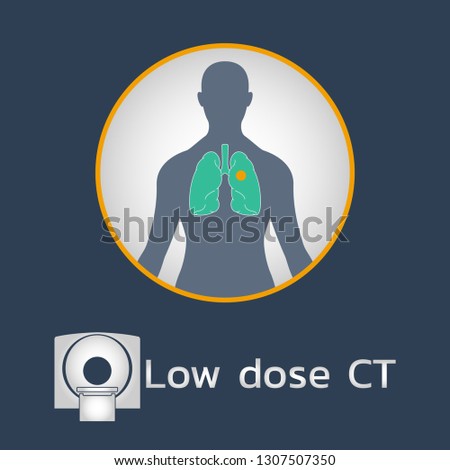 Low Dose CT Scan logo icon design, medical vector illustration