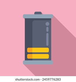 Low electric power battery icon flat vector. Charging indicator. Supply electrical