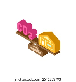 low emission materials green building isometric icon vector. low emission materials green building sign. isolated symbol illustration
