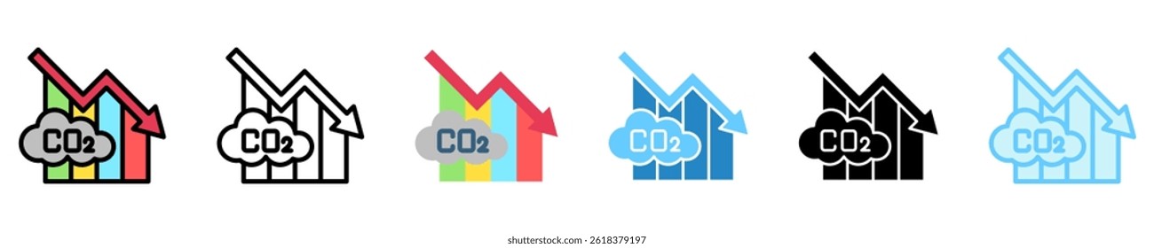 Low Emission multi style, mini illustration icon. use for modern concept, print, UI, UX kit, web and app development. Vector EPS 10, related to business, green industry, eco friendly and economy .