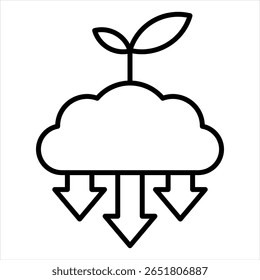 Low Emission Outline Icon Vector Illustration