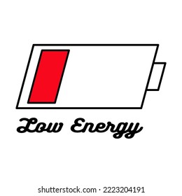 Icono de nivel de batería de baja energía aislado. Símbolo de carga. Tecnología de carga eléctrica.