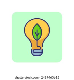 Low energy bulb line icon. Energy alternative, energy saving, green power. Ecology concept. Vector illustration can be used for topics like environment, technology, electricity