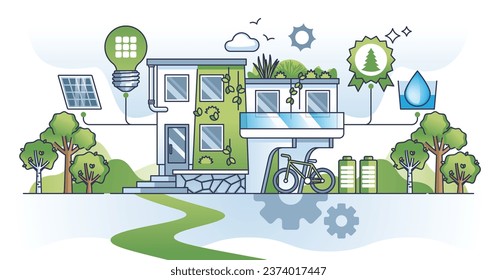 Las iniciativas de bajo consumo de energía para ahorrar recursos naturales esbozan el concepto. Enfoque ecológico, sostenible y ambiental para el ahorro de agua o electricidad con uso inteligente o con ilustración vectorial de almacenamiento