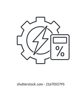 Low energy cost. Vector linear icon isolated on white background.