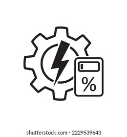 Niedrige Energiekosten. Lineares Vektorsymbol einzeln auf weißem Hintergrund.