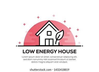 LOW ENERGY HOUSE AND ILLUSTRATION ICON CONCEPT